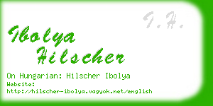 ibolya hilscher business card
